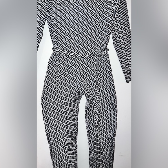 LU NYC Black and White Geometric Jumpsuit - Picture 2 of 3